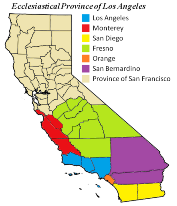 413px Ecclesiastical Province Of Los Angeles Map