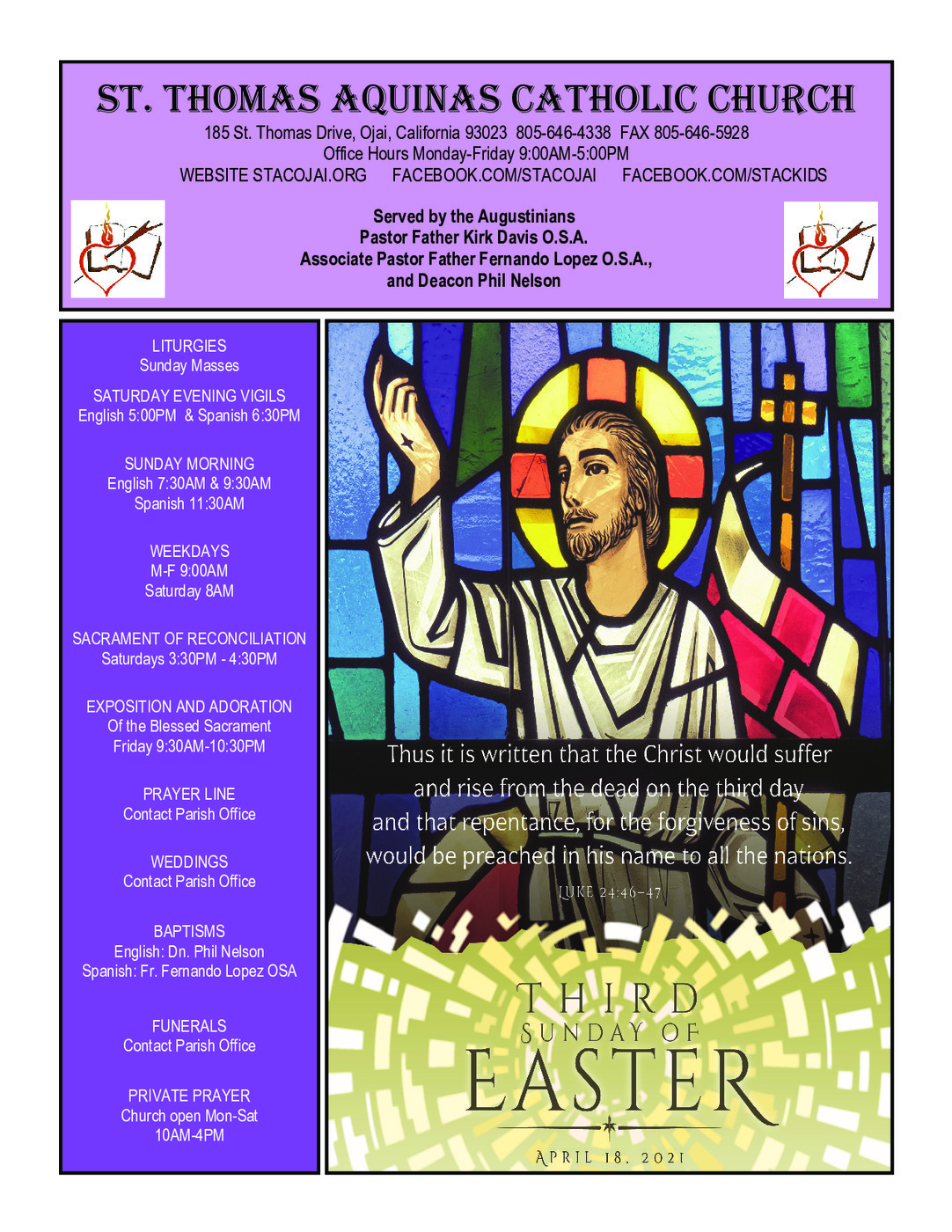 Bulletins St. Thomas Aquinas Catholic Church Ojai, CA